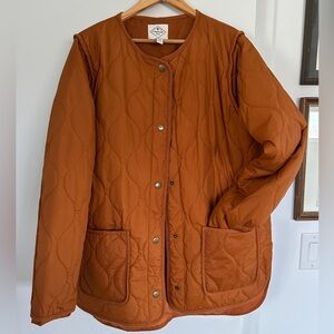 Women's Quilted Jacket - Rust Sienna Orange